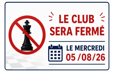 Fermeture exceptionnelle le 05/08/2026
